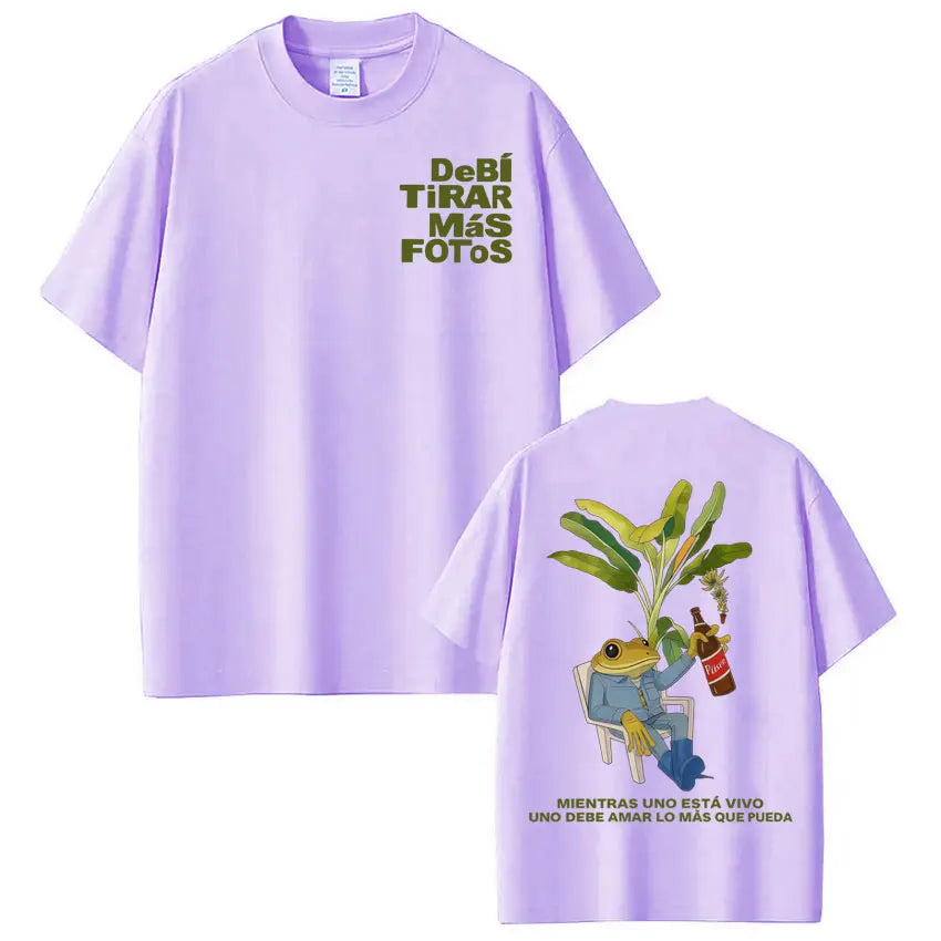 Rapper Bad Bunny T-shirt Debi Tirar Mas Fotos DTMF World Tour T Shirts Men's Women Fashion Vintage Hip Hop Streetwear T-shirts