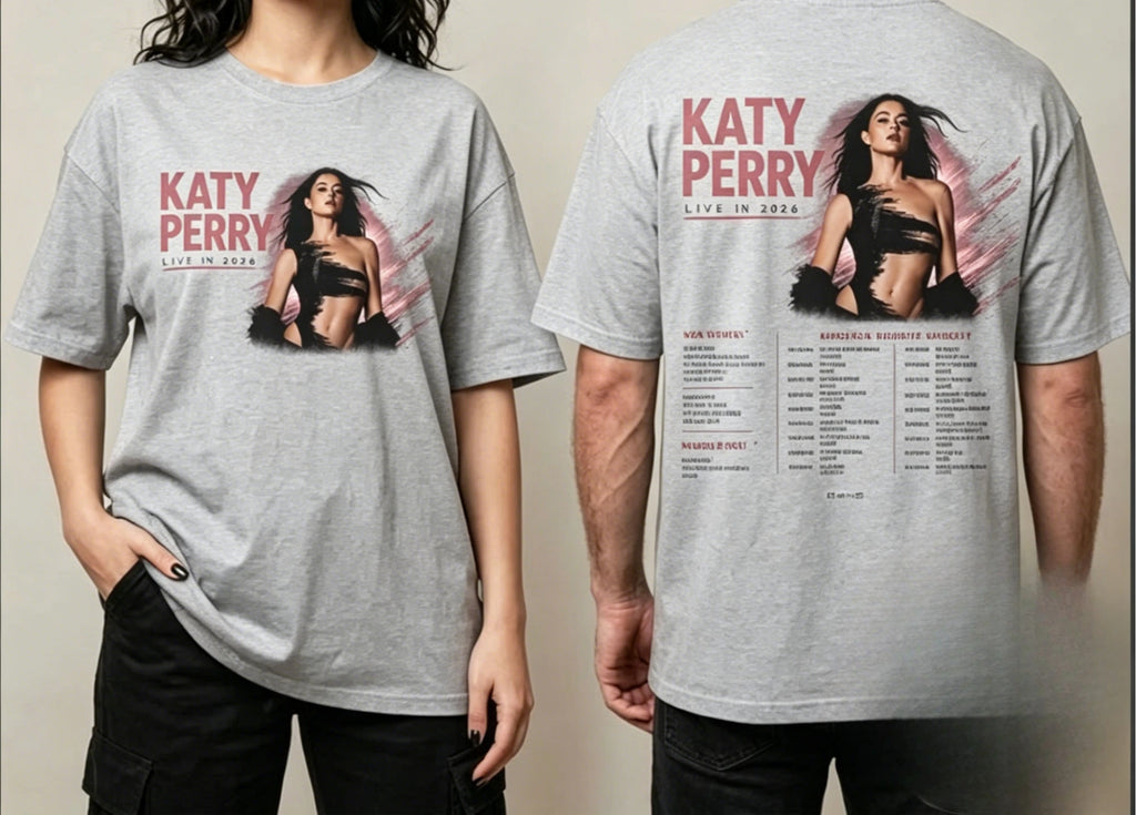Katy Perry Live In 2026 Schedule Tour Dates T Shirt Men/women 2026 summer new Fashion Men's T-shirt Casual Streetwear Hip Hop
