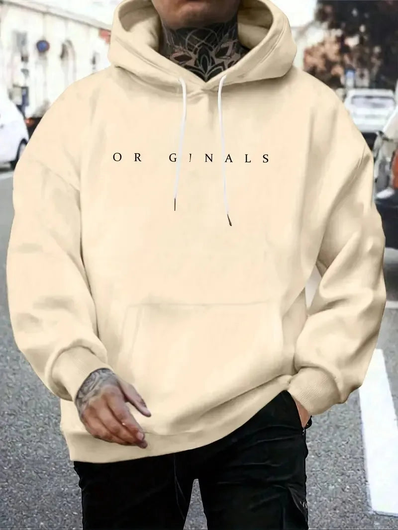 The new men's hooded sweatshirt for Spring and Autumn 2025 is casual fashionable and soft with 3D letter pattern printing