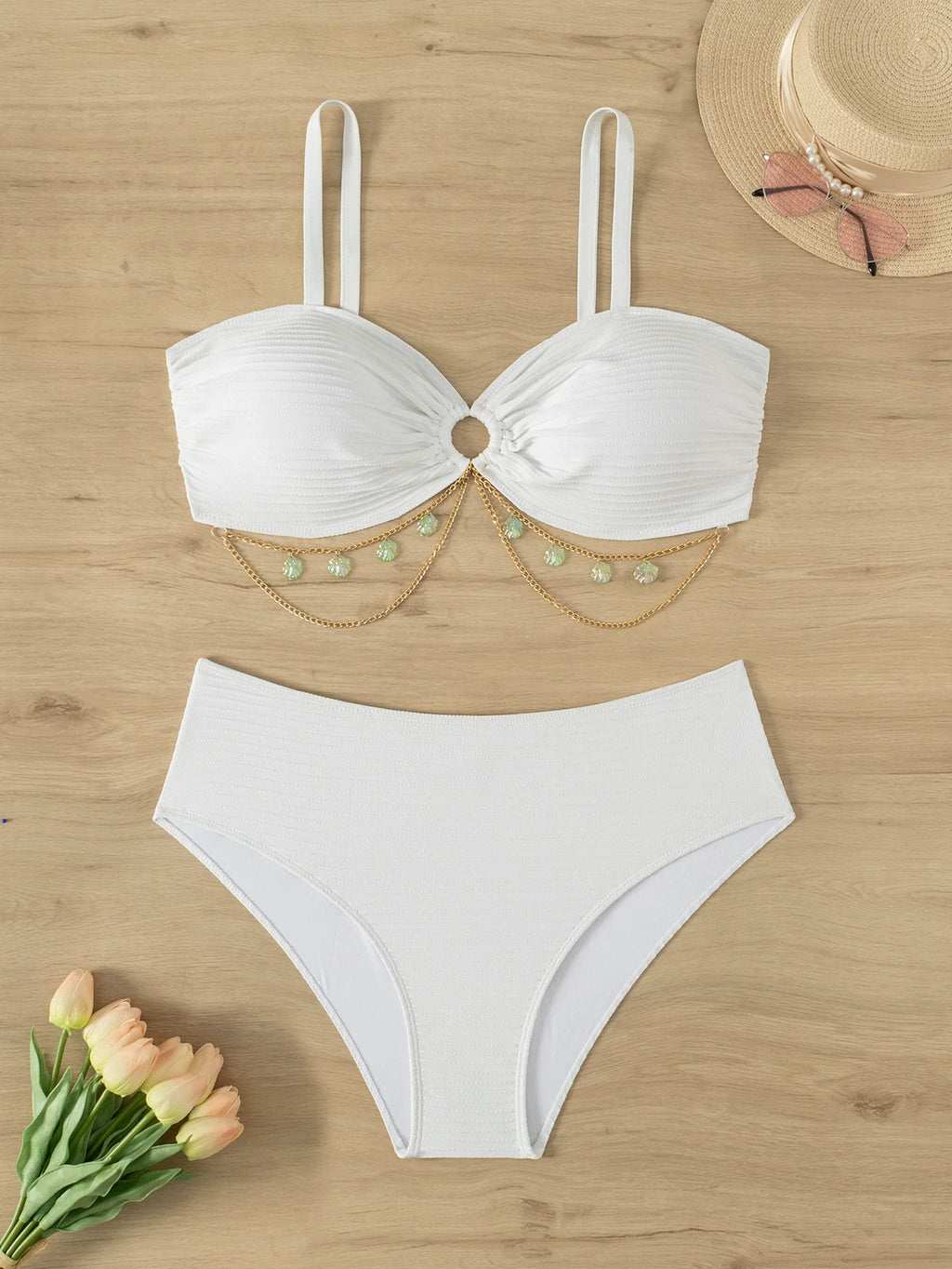 Women's Plus Size Swimsuits 2025 Two Piece Bikini Sets Bandage Sexy Swimwear Beach Bathing Suits Chubby Woman Swimsuits