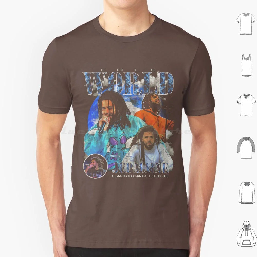 Jermaine Lamarr Cole Vintage Bootleg Graphic Fans Made T Shirt Big Size 100% Cotton J Cole Jermaine Lamarr Cole Hip Hop Rapper