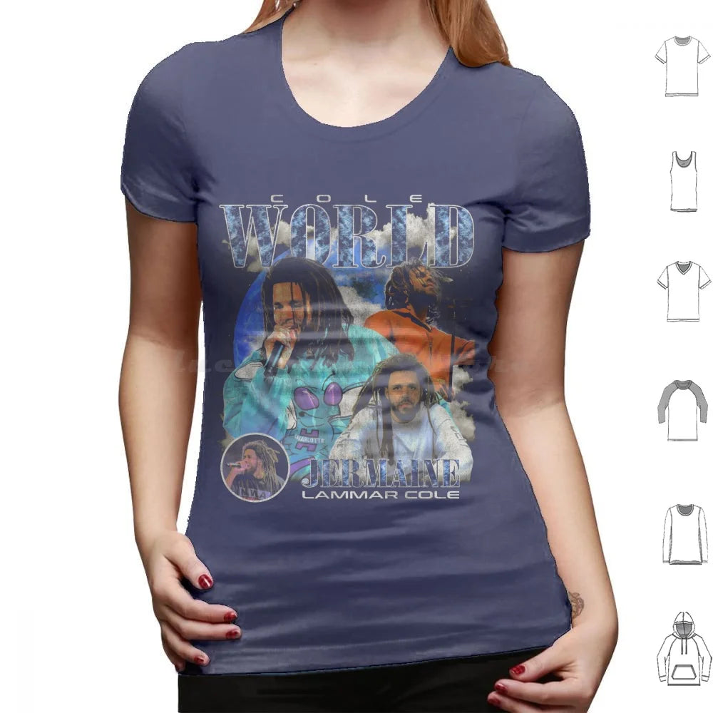 Jermaine Lamarr Cole Vintage Bootleg Graphic Fans Made T Shirt Big Size 100% Cotton J Cole Jermaine Lamarr Cole Hip Hop Rapper