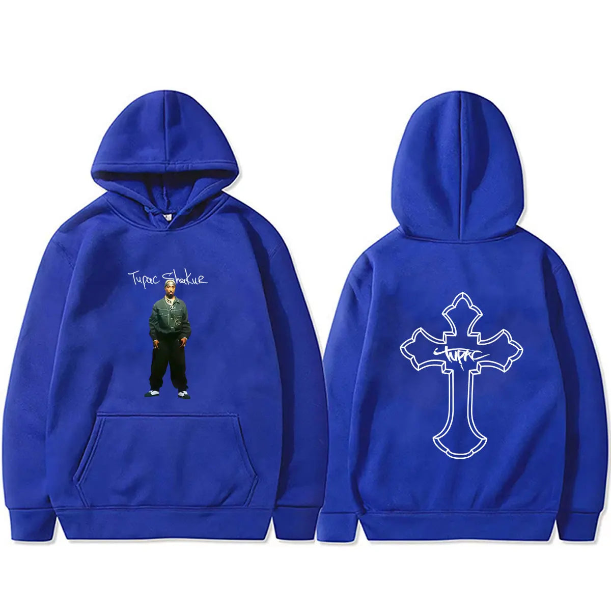 Rapper Tupac 2pac Cross Hoodie Men Women Hip Hop Fashion Vintage Streetwear Male Casual Fleece Cotton Oversized Pullover Hoodies