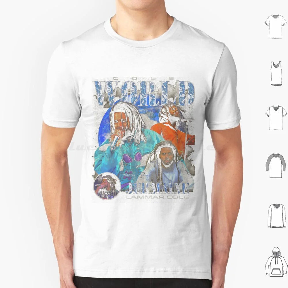 Jermaine Lamarr Cole Vintage Bootleg Graphic Fans Made T Shirt Big Size 100% Cotton J Cole Jermaine Lamarr Cole Hip Hop Rapper