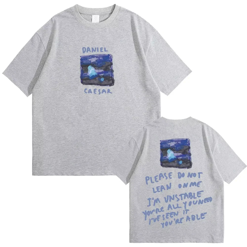 2026 Rapper Daniel Caesar Never Enough Please Do Not Lean on Me Graphic T-shirt Men Women Hip Hop Fashion Trendy Streetwear Tees