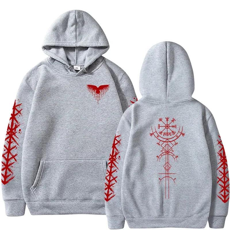 Autumn Winter Hot Sale Men's Hoodie High Grade Ancient Viking Rune Pattern Sweatshirt Male Home Outdoor Comfort Warm Casual Coat