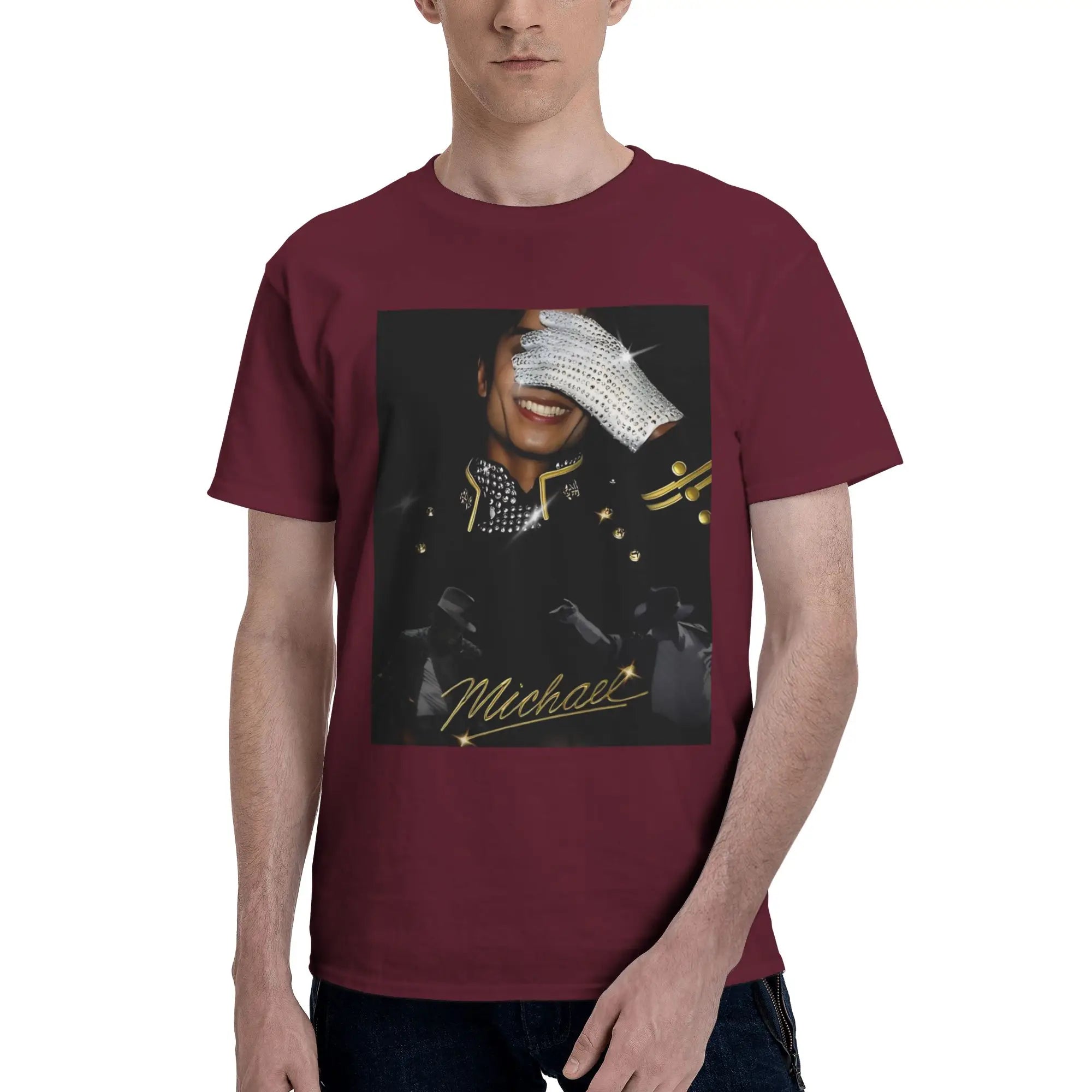 Micheal jackson Funny Graphic 100% Cotton T-Shirt MJ Tops Tees For Men