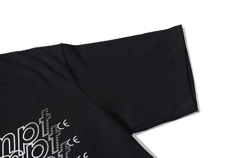 Summer Couple Black White Breathable Cotton Short Sleeve CAV Tshirts Bullet Screen Letter Print Round Neck Top Men Women Outfit