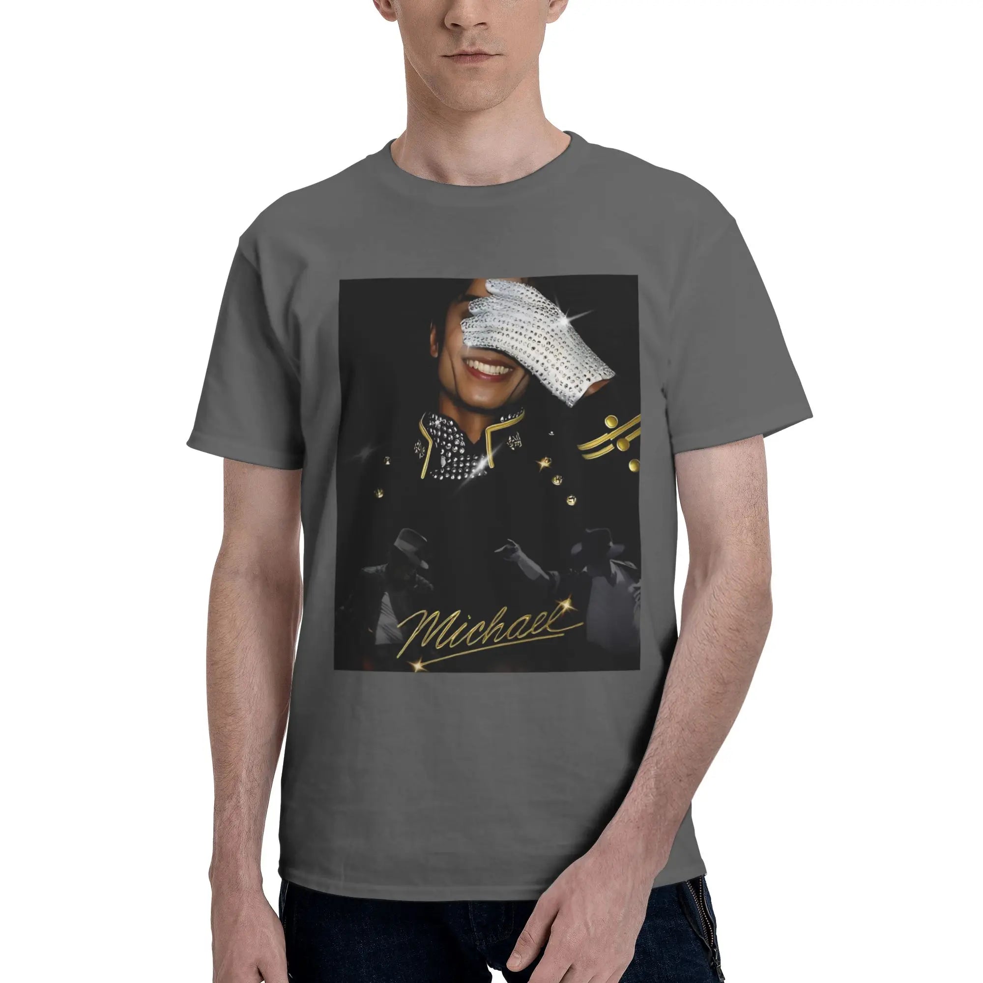 Micheal jackson Funny Graphic 100% Cotton T-Shirt MJ Tops Tees For Men