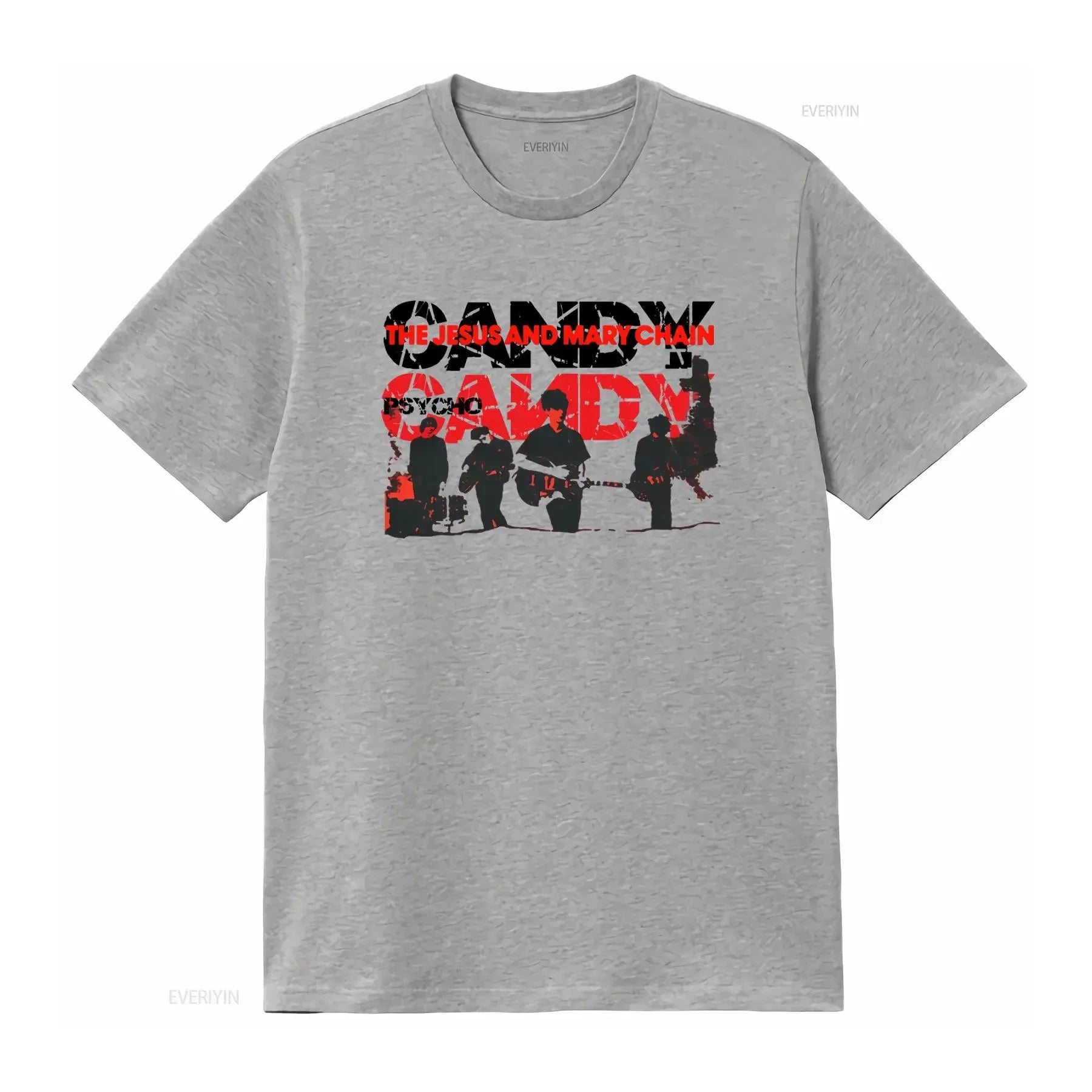 The Jesus And Mary Chain Psychocandy Band T shirt Rock Music TZE7 vintage Washed Slightly fashion homme Versatile graphic