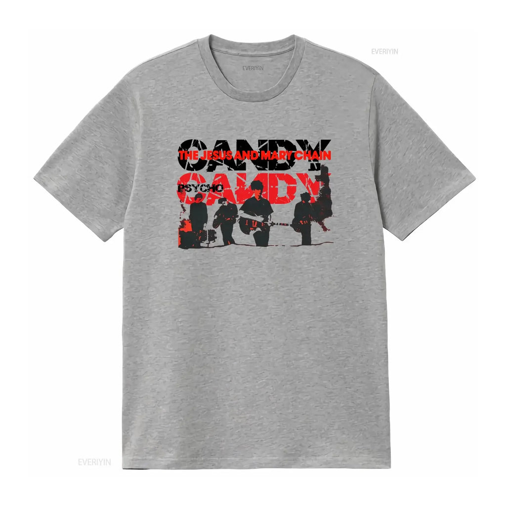 The Jesus And Mary Chain Psychocandy Band T shirt Rock Music TZE7 vintage Washed Slightly fashion homme Versatile graphic
