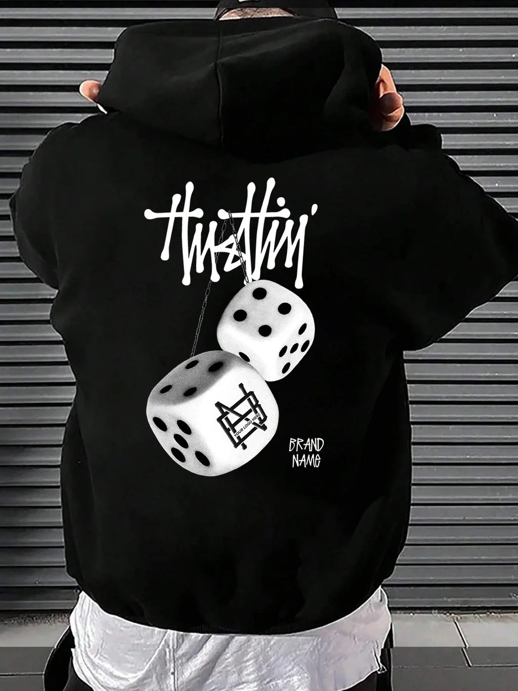 New autumn and winter men's hoodie sweatshirt geometric pattern printing adult street casual fashion loose long-sleeved top