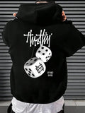 New autumn and winter men's hoodie sweatshirt geometric pattern printing adult street casual fashion loose long-sleeved top