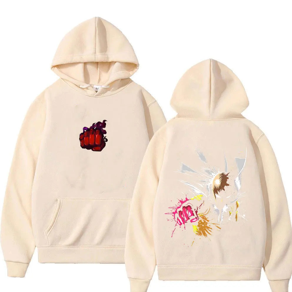 Anime One Punch Man Saitama Graphic Hoodie Men Women Casual Fleece Cotton Sweatshirt Male Cosplay Oversized Pullover Tracksuit