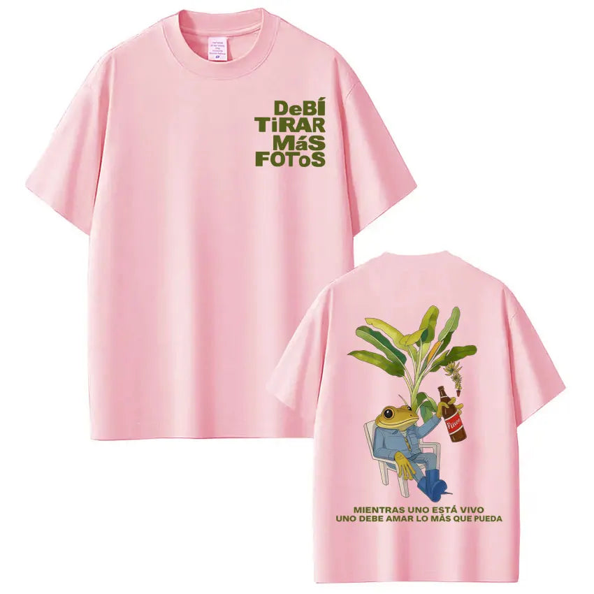 Rapper Bad Bunny T-shirt Debi Tirar Mas Fotos DTMF World Tour T Shirts Men's Women Fashion Vintage Hip Hop Streetwear T-shirts