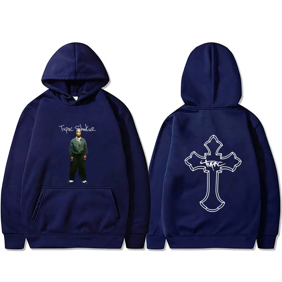 Rapper Tupac 2pac Cross Hoodie Men Women Hip Hop Fashion Vintage Streetwear Male Casual Fleece Cotton Oversized Pullover Hoodies