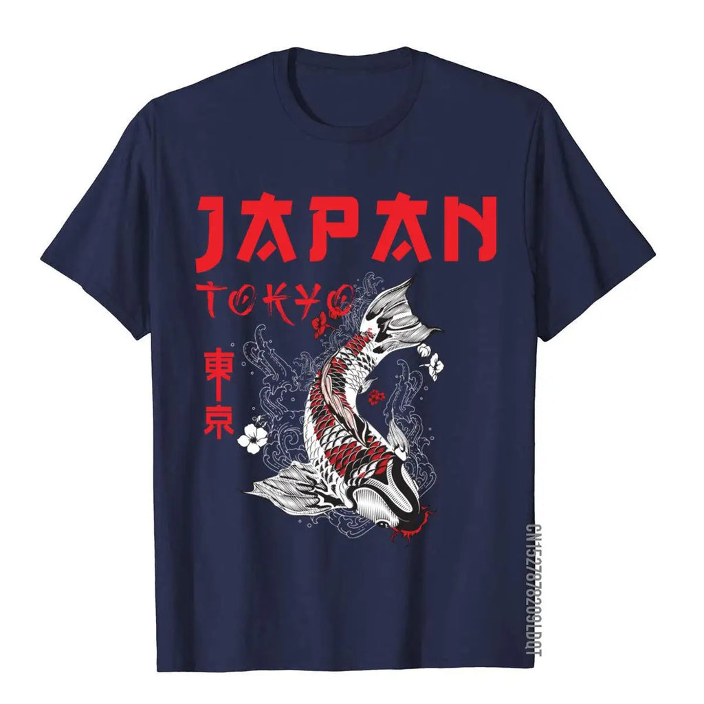 Japanese Fuji Dragon Yakuza Tokyo Koi Fish Customized Tops T Shirt For Men Cotton T Shirts Slim Fit Brand
