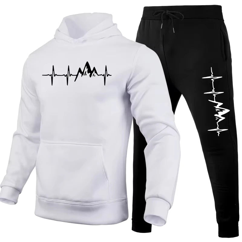 Running Mens Tracksuit Casual Printed Sweatshirt Sportswear Fitness Sports Jogging Mens Clothing Single Piece Hoodies Pants 2026