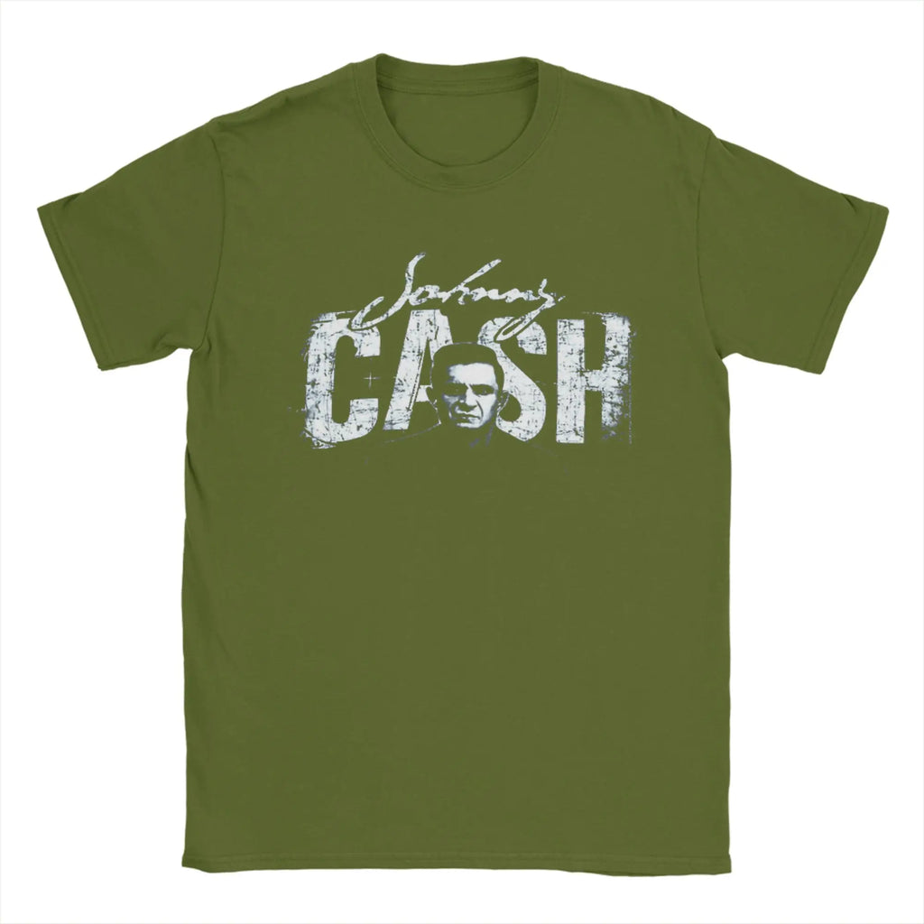 Men's T-Shirt Johnny Cash Humor 100% Cotton Tees Short Sleeve  T Shirt Round Collar Clothes Birthday Present