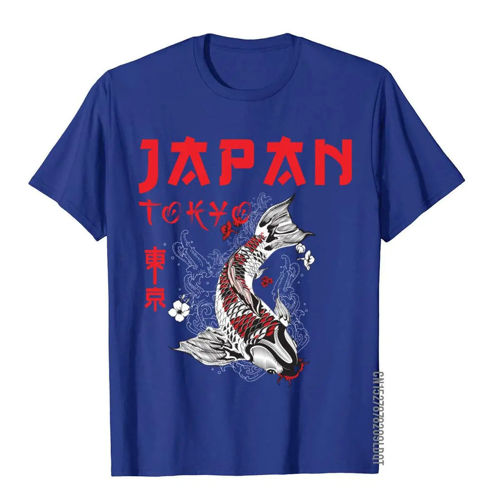 Japanese Fuji Dragon Yakuza Tokyo Koi Fish Customized Tops T Shirt For Men Cotton T Shirts Slim Fit Brand