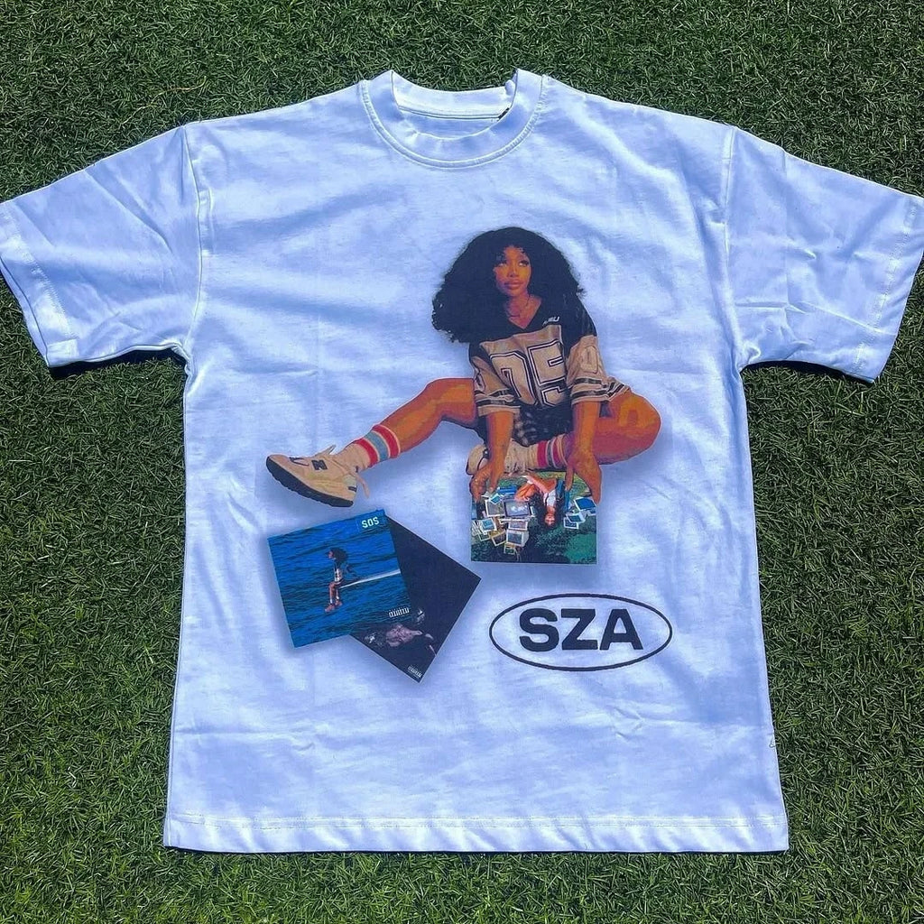 2025 SZA MARIAS Lamar TShirt Grand National Tour Men and Women Clothing Oversize Vintage Unisex High Quality Cotton Clothes