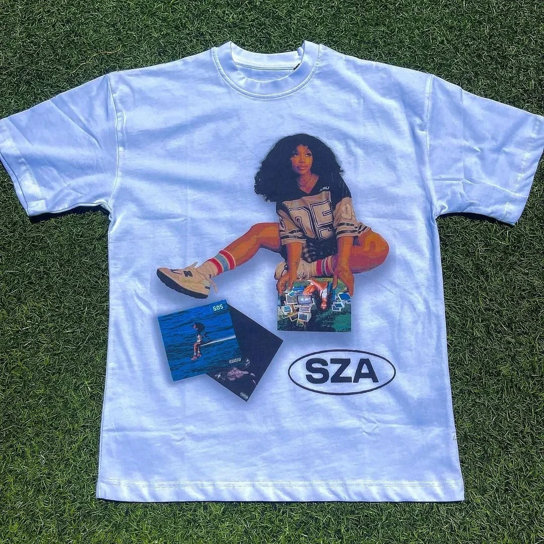 2025 SZA MARIAS Lamar TShirt Grand National Tour Men and Women Clothing Oversize Vintage Unisex High Quality Cotton Clothes