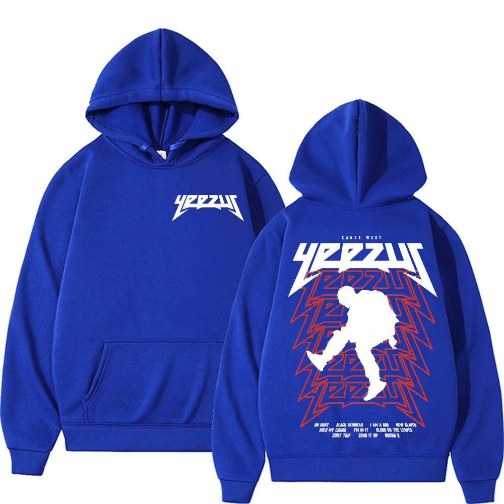 Rapper Kanye West Yeezus Tour Album Merch Hoodie Men Clothing Hip Hop Harajuku Sweatshirt Unisex Casual Fleece Hoohed Streetwear