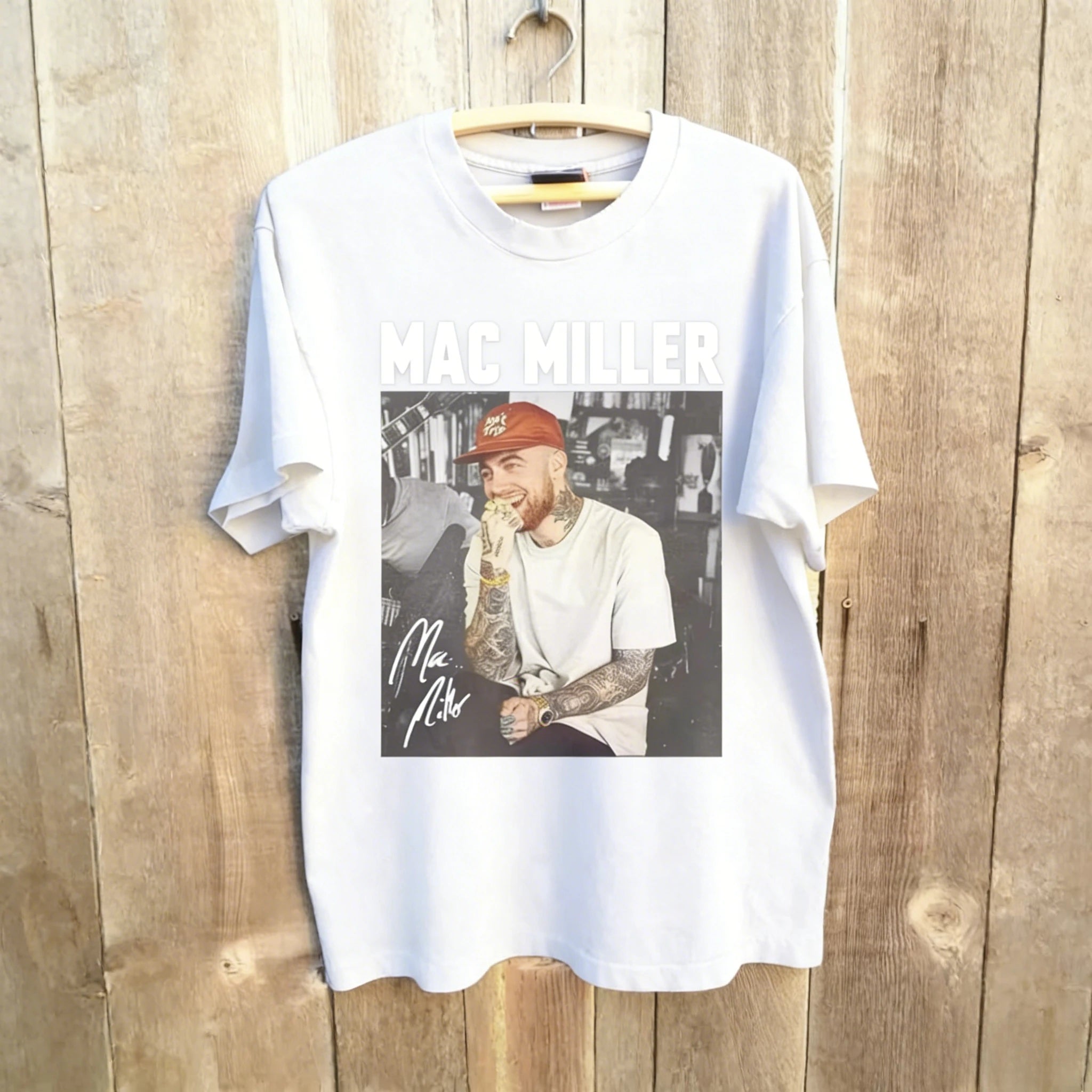 summer 100 cotton men Neutral T-shirt Printed Retro T-shirt Men's T-shirt Mac Miller 90s Basic unisex Short