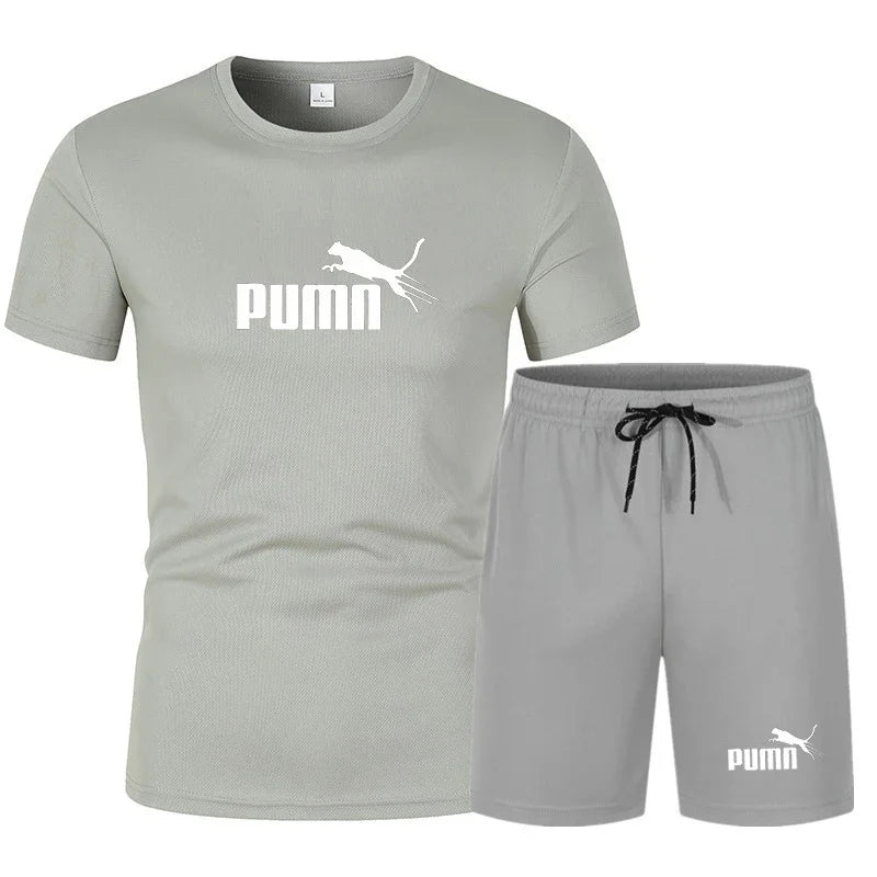 2026 summer hot selling men's clothing set fashionable short sleeved set casual sports set T-shirt+shorts two-piece set
