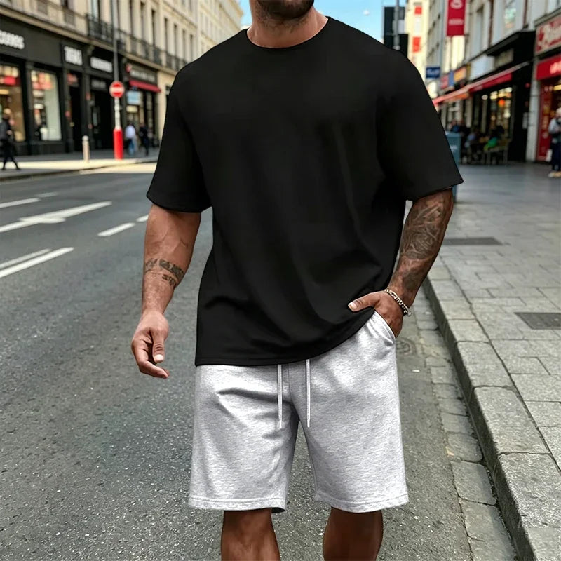 Men's T-Shirt Set Casual O Neck Tees Tracksuit 2026 Sports Jogging Man Clothes Summer Fashion Mix and Match Short Sleeves Shorts