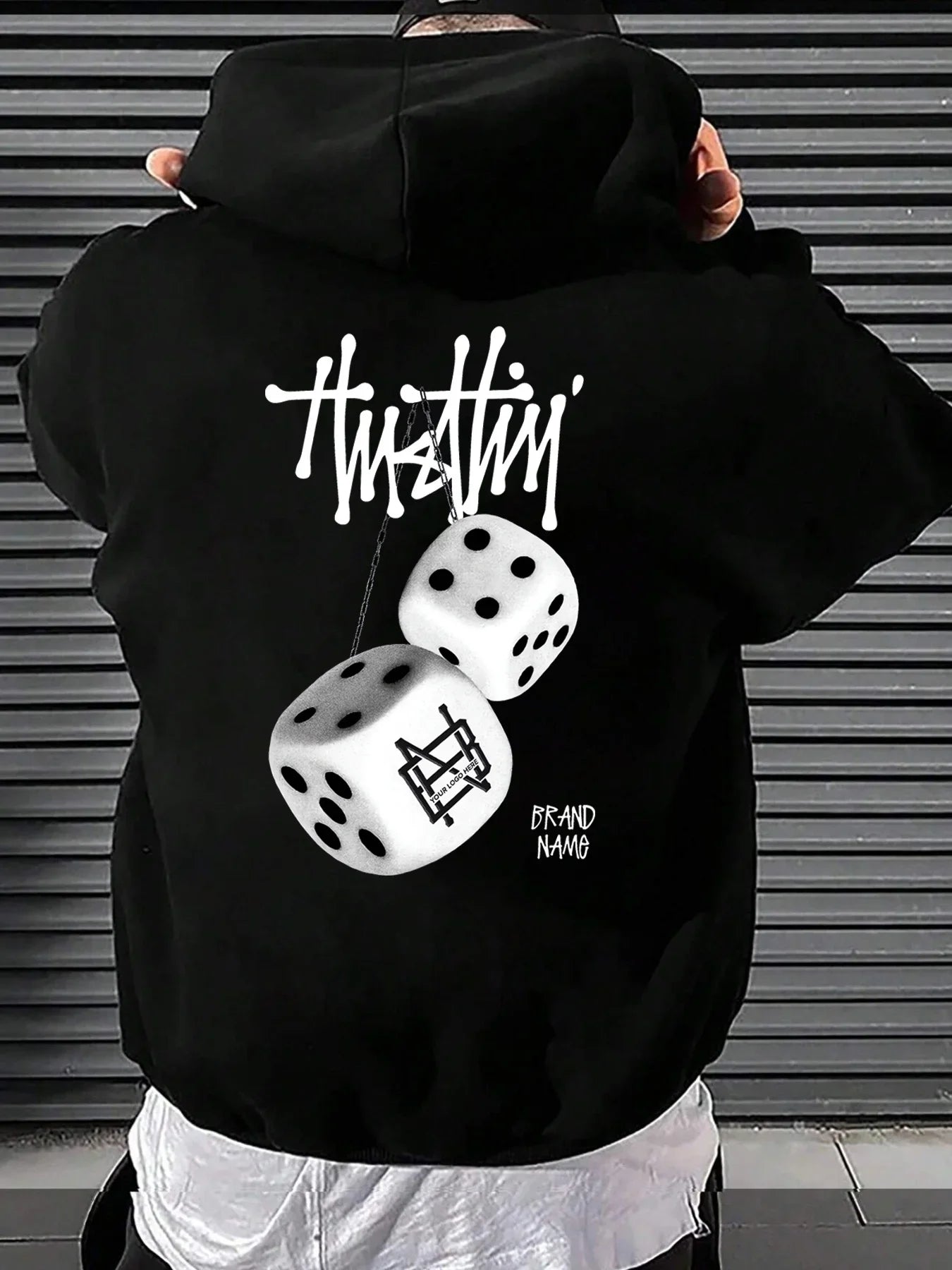New autumn and winter men's hoodie sweatshirt geometric pattern printing adult street casual fashion loose long-sleeved top