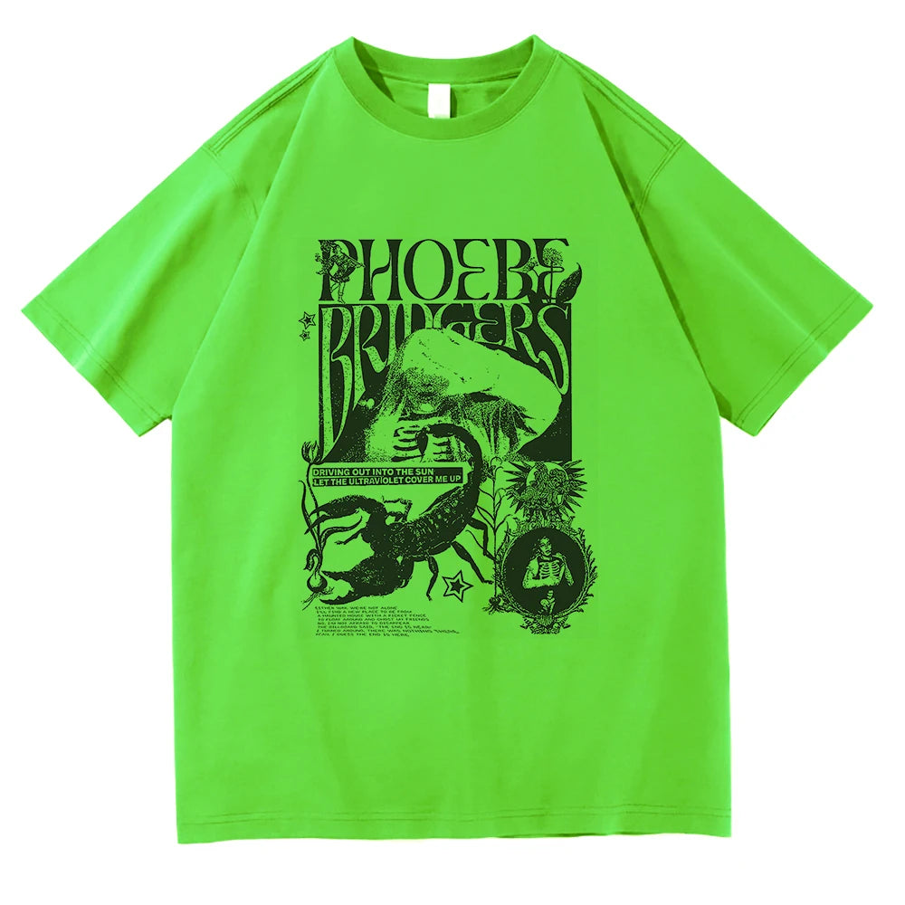 Phoebe Bridgers on Tour T Shirt Fashion Women Clothing Harajuku T-Shirt Unisex High Quality Casual Cotton Tees Shirts Graphic