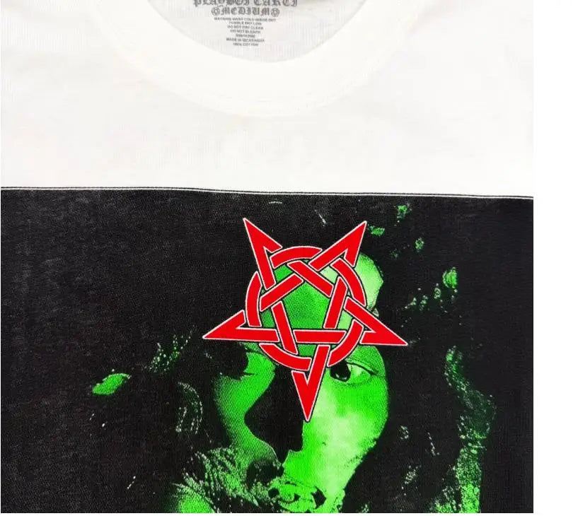 High New 2026 Men Playboi Carti Neon Tour merch White T Shirts T-Shirt Hip Hop Skateboard Street Cotton T-Shirts Tee Top #H9