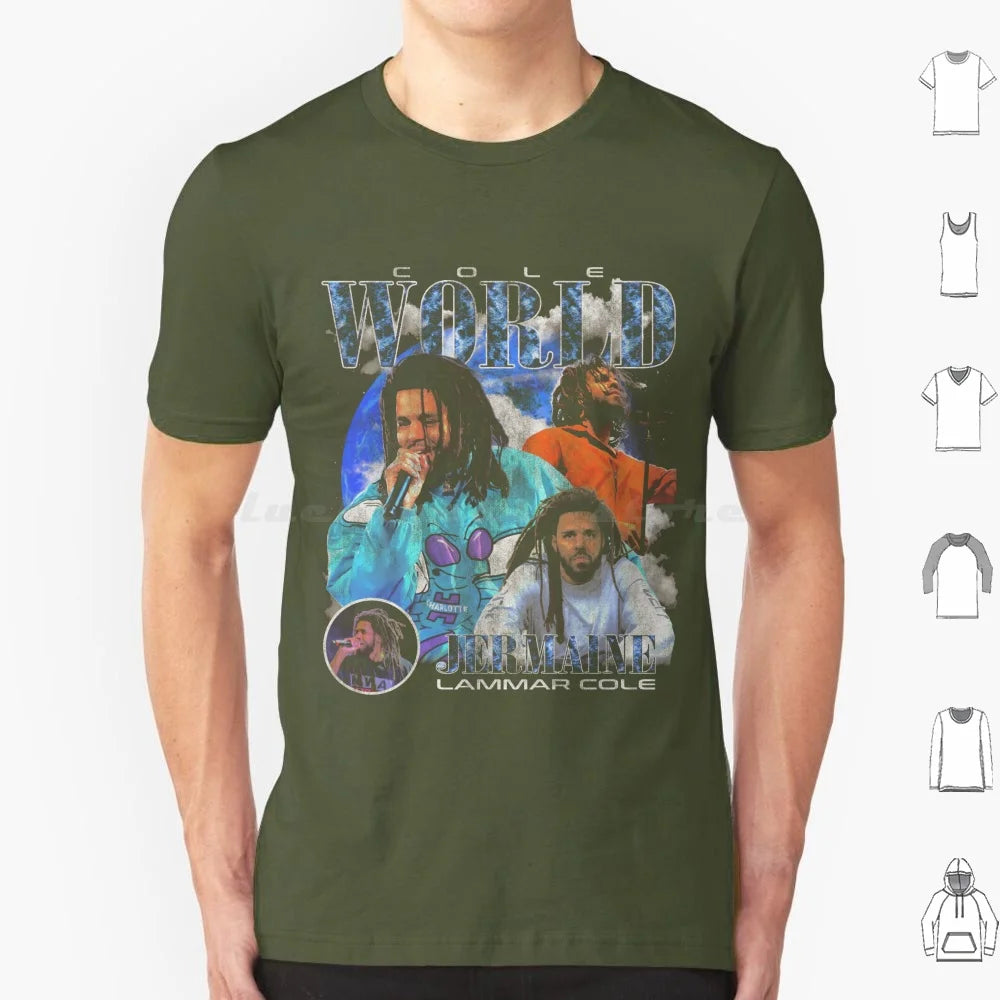 Jermaine Lamarr Cole Vintage Bootleg Graphic Fans Made T Shirt Big Size 100% Cotton J Cole Jermaine Lamarr Cole Hip Hop Rapper