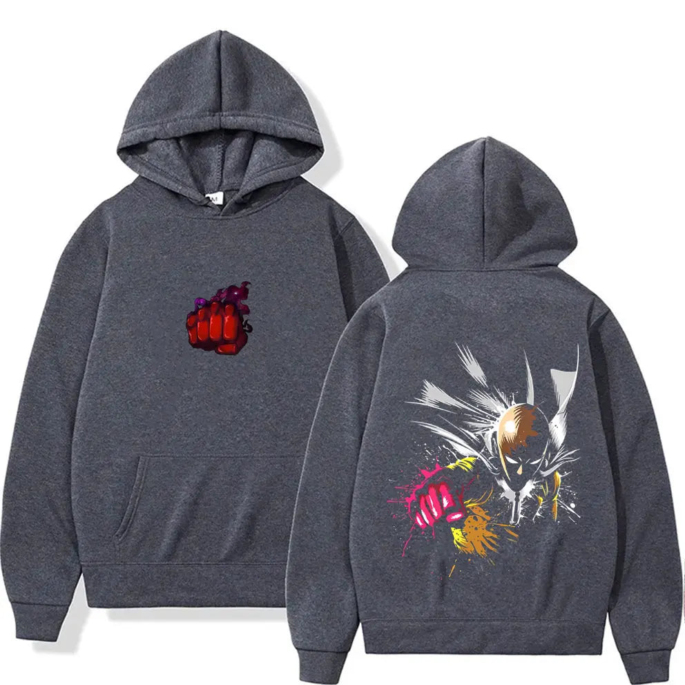 Anime One Punch Man Saitama Graphic Hoodie Men Women Casual Fleece Cotton Sweatshirt Male Cosplay Oversized Pullover Tracksuit