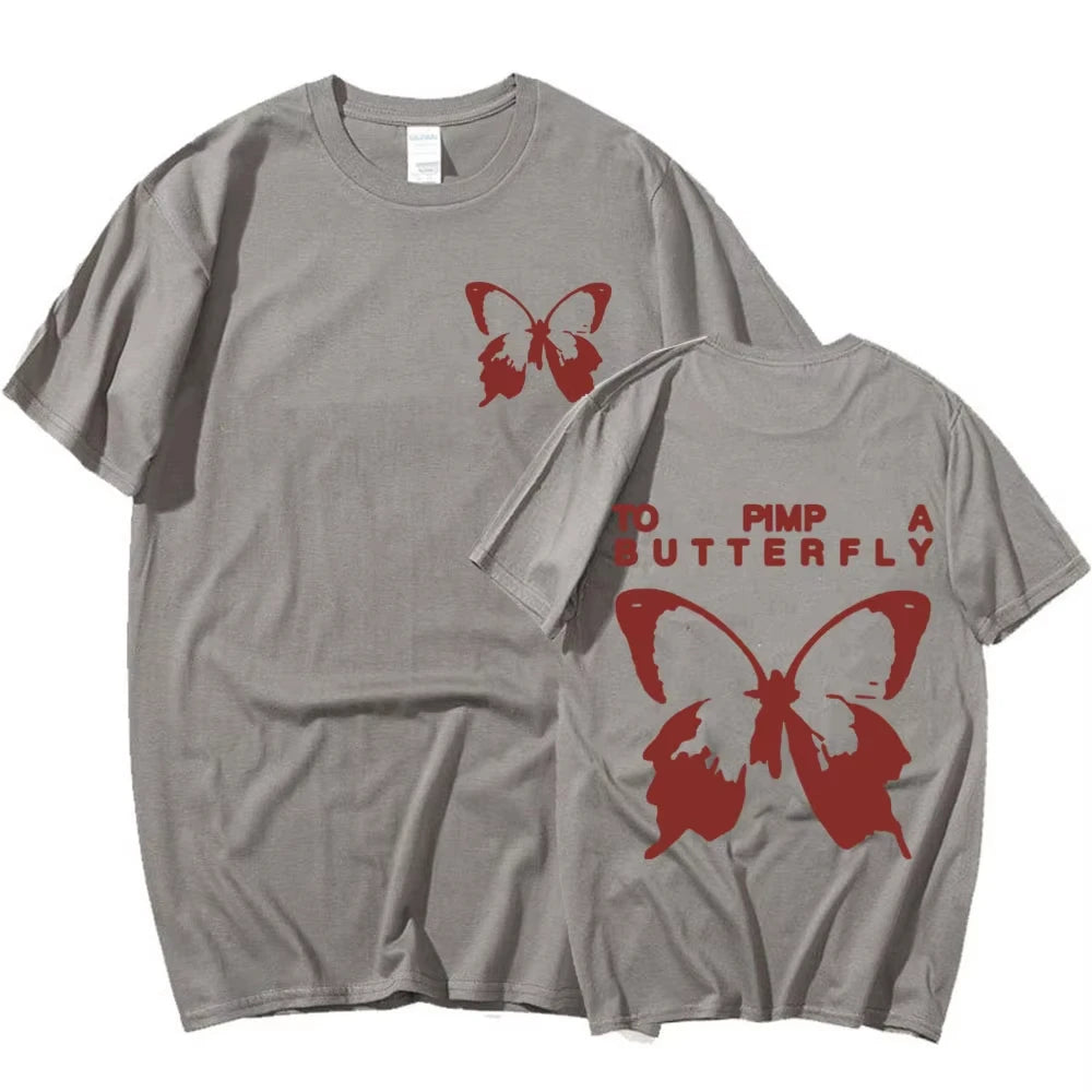 Kendrick Lamar T-shirt To Pimp A Butterfly Hip Hop Clothing Classic Fit Adult Size Rapper T Shirt Summer Men Women Oversized Tee