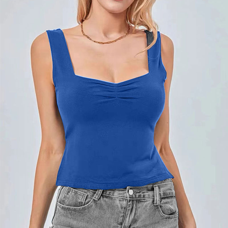 Backless Square Neck Crop Vest