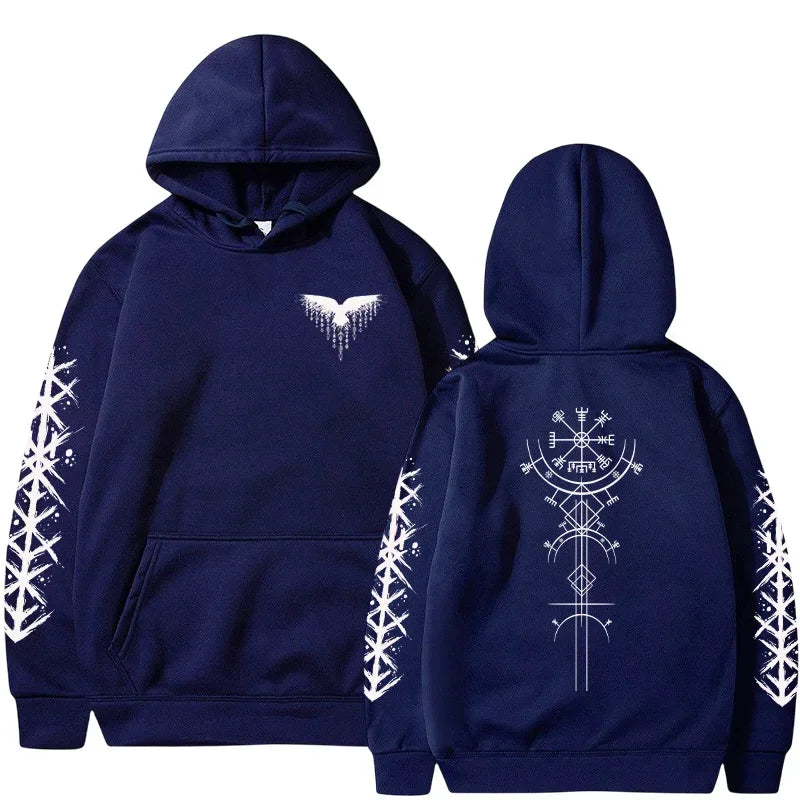 Autumn Winter Hot Sale Men's Hoodie High Grade Ancient Viking Rune Pattern Sweatshirt Male Home Outdoor Comfort Warm Casual Coat
