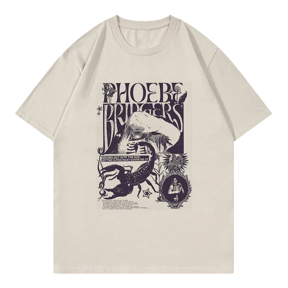 Phoebe Bridgers on Tour T Shirt Fashion Women Clothing Harajuku T-Shirt Unisex High Quality Casual Cotton Tees Shirts Graphic