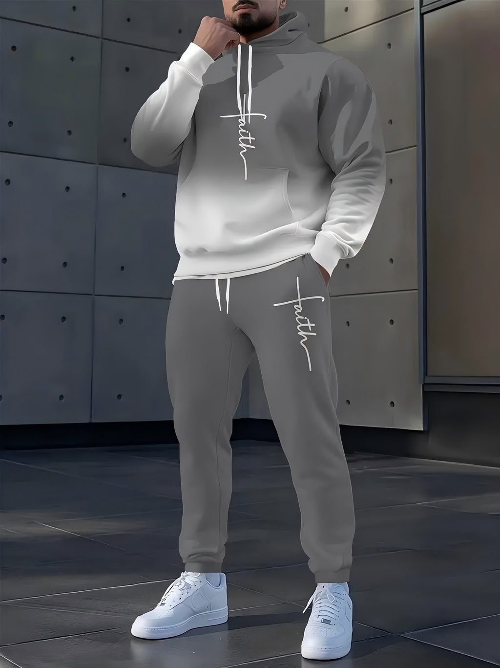 Mens 3D Print Hooded Sweatshirt