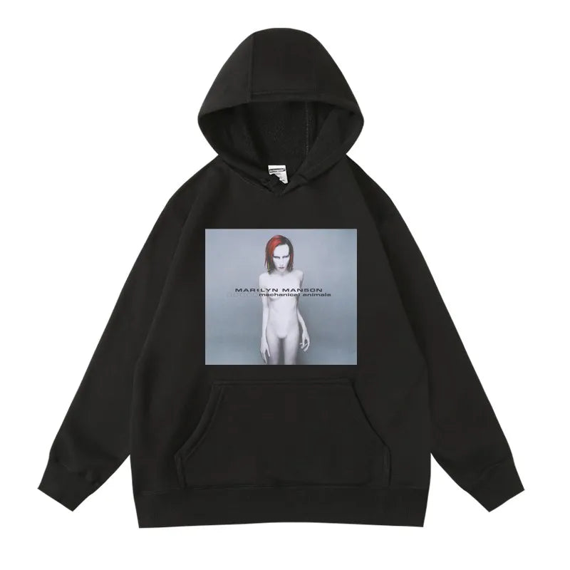 Rock Marilyn Manson Manson Band Autumn/Winter Hooded Pullover Sweatshirt for Men and Women