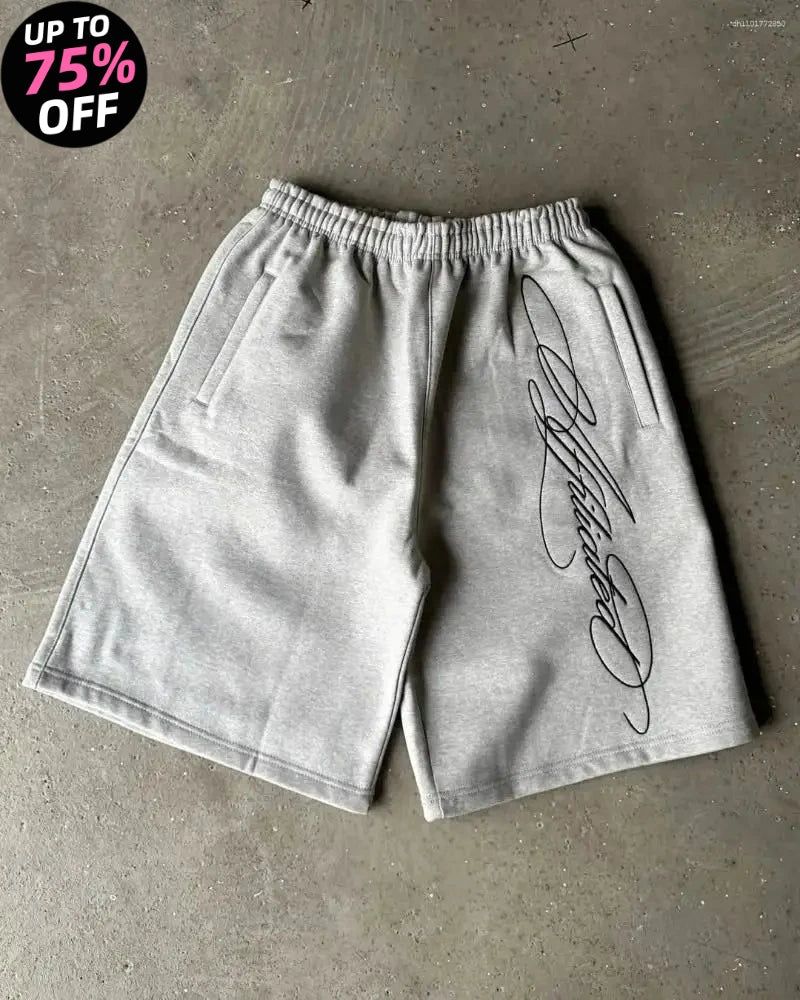 Y2K Harajuku Street Fashion Acrylic Knit High Waist Capri Shorts for Men and Women Baggy Sports Jogging Summer Casual Basketball