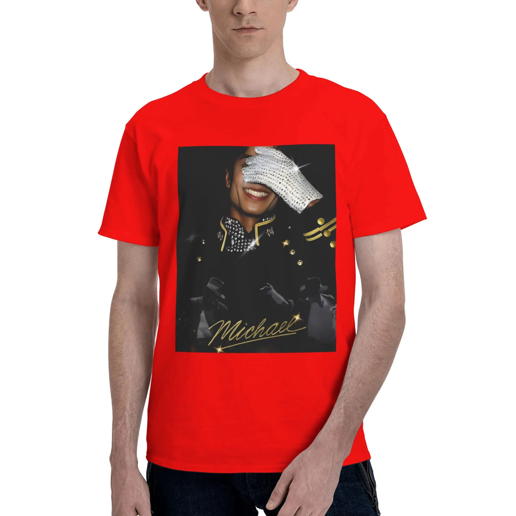 Micheal jackson Funny Graphic 100% Cotton T-Shirt MJ Tops Tees For Men