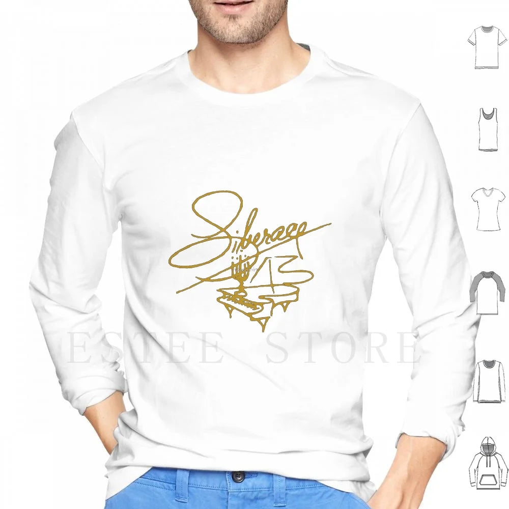 Liberace " Signature " Hoodies Long Sleeve Liberace Signature Piano Music Icon Flaming