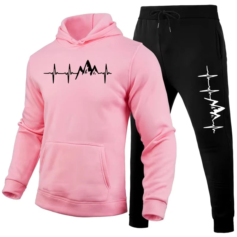 Running Mens Tracksuit Casual Printed Sweatshirt Sportswear Fitness Sports Jogging Mens Clothing Single Piece Hoodies Pants 2026