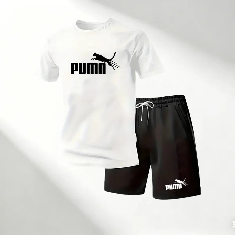 Hot Sale 2026 Men's T-Shirts Sets O-Neck Short Sleeve+Sports Shorts Quick Dry Casual Street Fashion Home Outdoor Running 2 Piece - Desert aura
