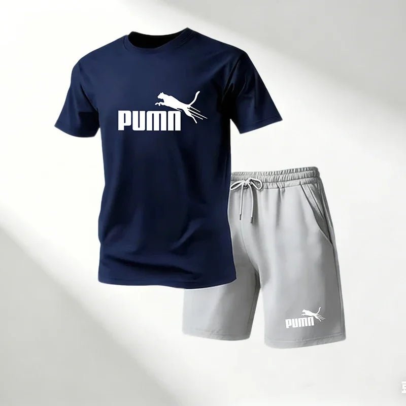 Hot Sale 2026 Men's T-Shirts Sets O-Neck Short Sleeve+Sports Shorts Quick Dry Casual Street Fashion Home Outdoor Running 2 Piece - Desert aura