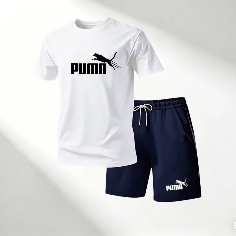 Hot Sale 2026 Men's T-Shirts Sets O-Neck Short Sleeve+Sports Shorts Quick Dry Casual Street Fashion Home Outdoor Running 2 Piece - Desert aura