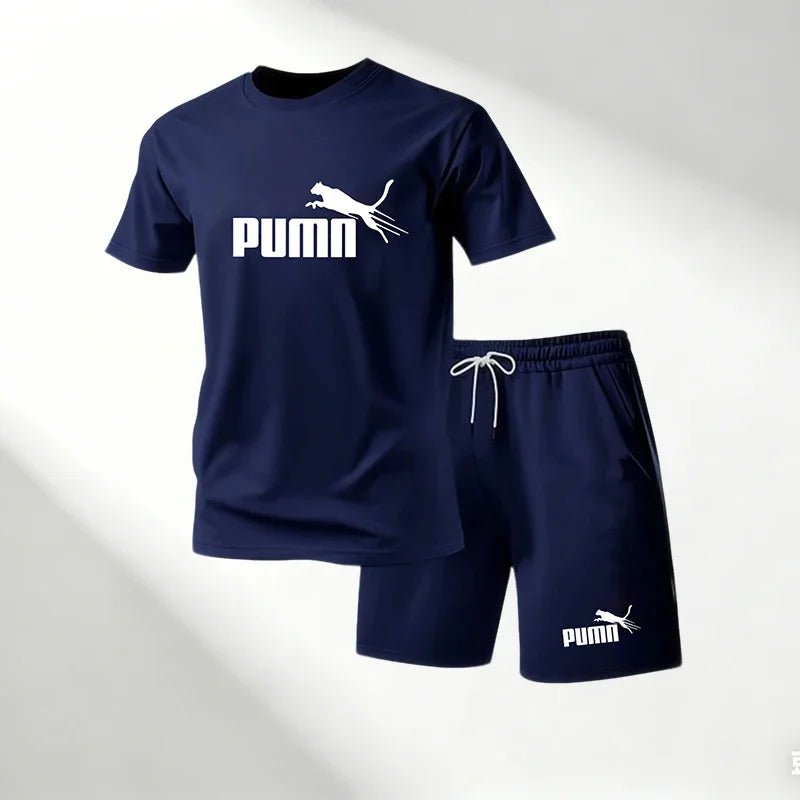 Hot Sale 2026 Men's T-Shirts Sets O-Neck Short Sleeve+Sports Shorts Quick Dry Casual Street Fashion Home Outdoor Running 2 Piece - Desert aura