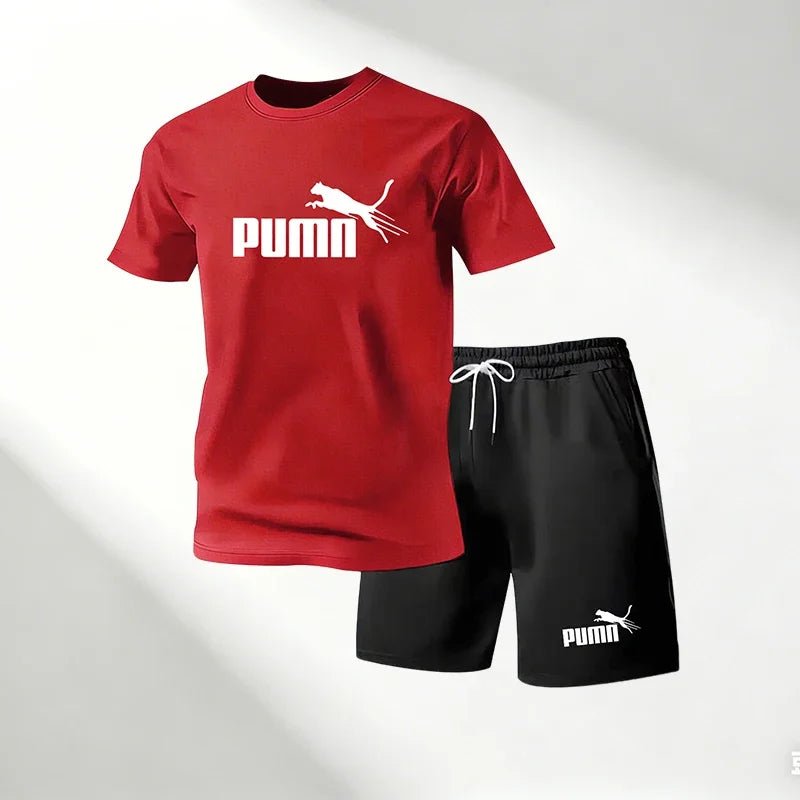 Hot Sale 2026 Men's T-Shirts Sets O-Neck Short Sleeve+Sports Shorts Quick Dry Casual Street Fashion Home Outdoor Running 2 Piece - Desert aura